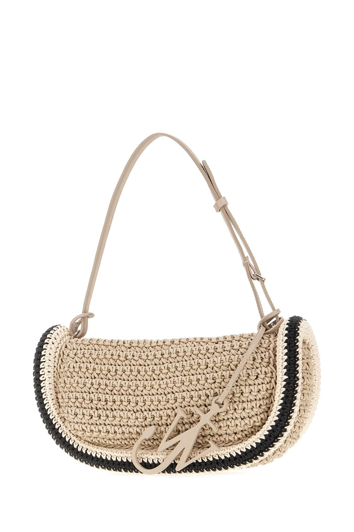 Shop Jw Anderson Cappuccino Raffia Bumper-15 Shoulder Bag In 929