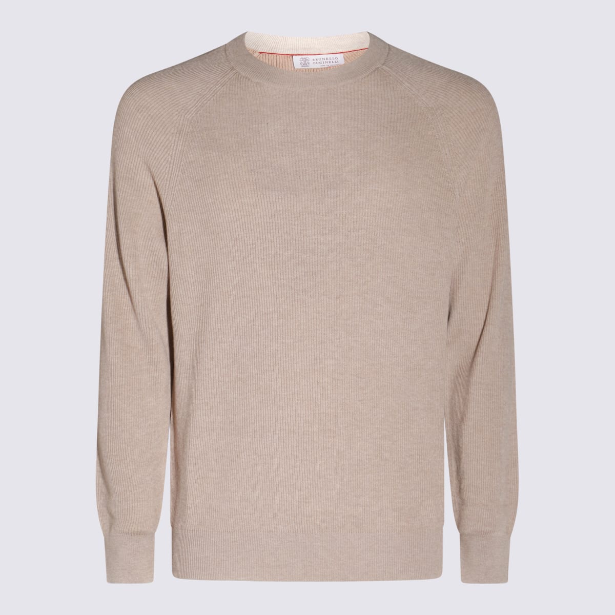 Shop Brunello Cucinelli Beige Cotton Knitwear