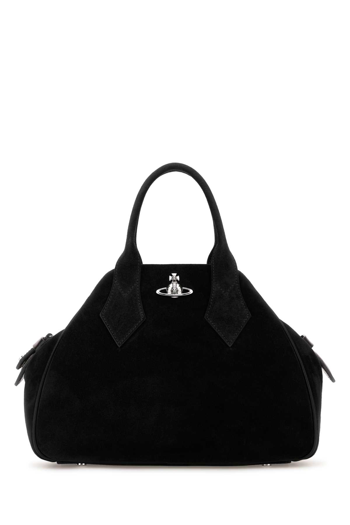 Vivienne Westwood Black Suede Medium Yasmine Handbag In Black