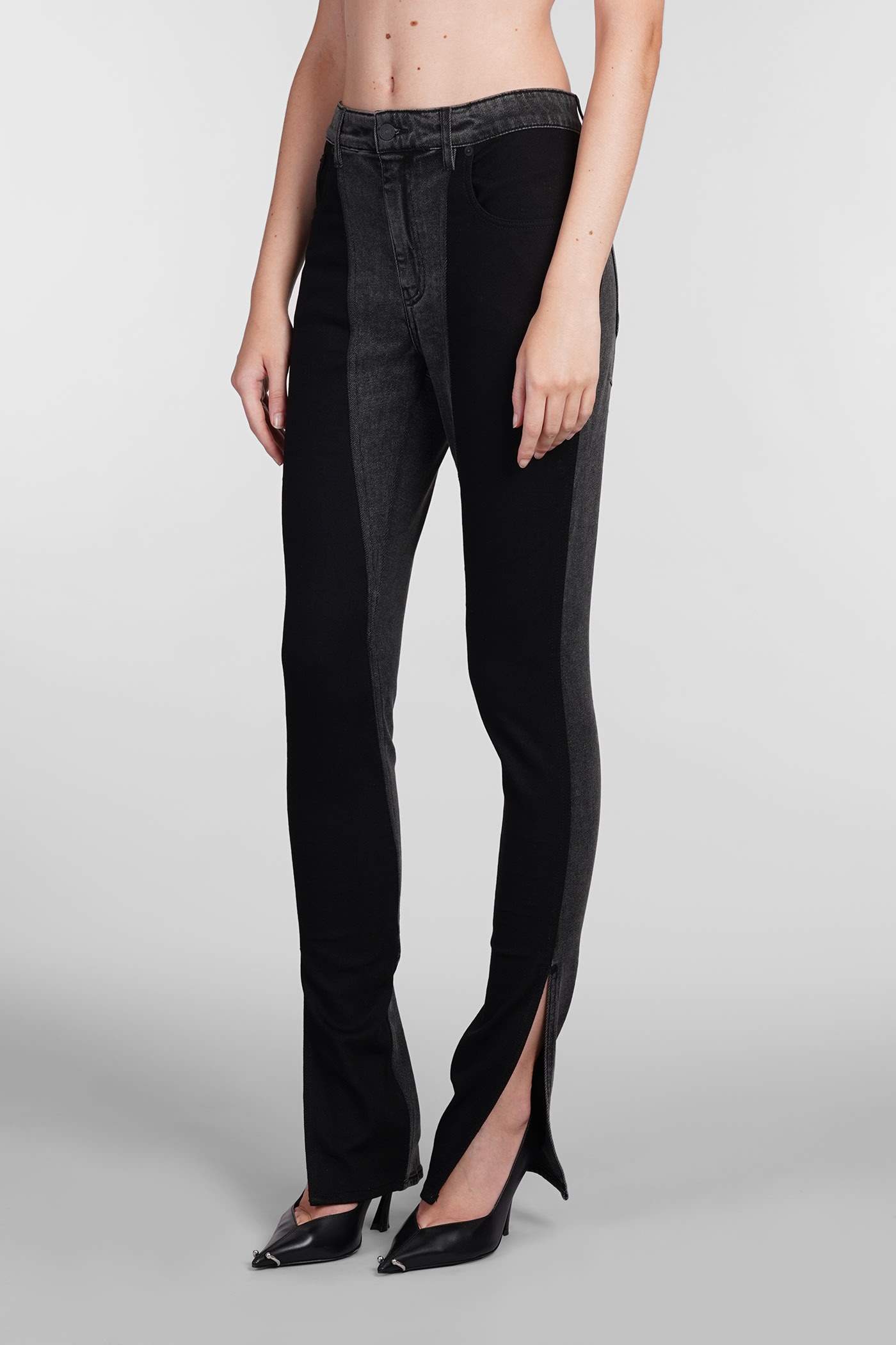 Mugler Jeans In Black Cotton In Black