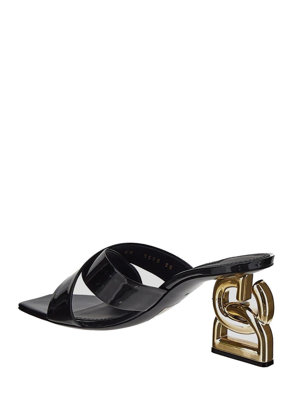 Shop Dolce & Gabbana Crossover Strap Mules In Black