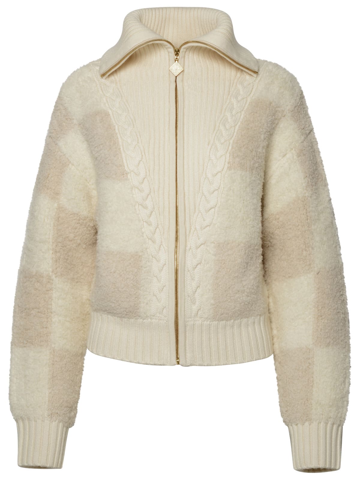 Shop Casablanca Ivory Wool Blend Sweater In Avorio