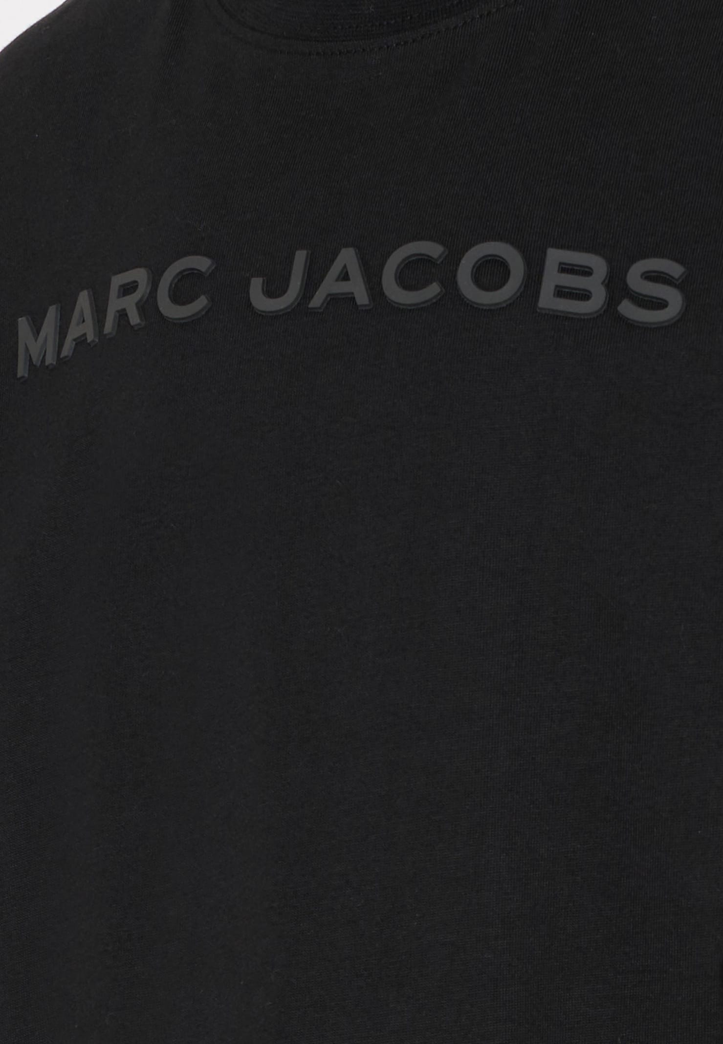 Marc Jacobs Black T-shirt For Kids With Logo In Blue