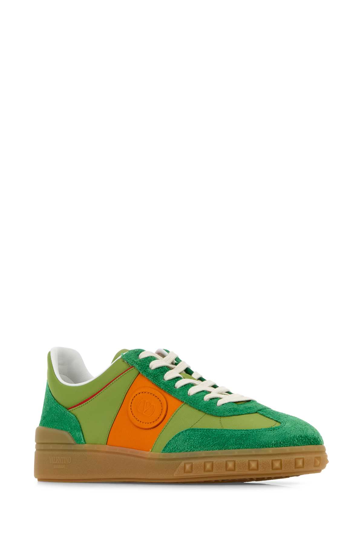 Shop Valentino Multicolor Suede And Fabric Upvillage Sneakers In Green