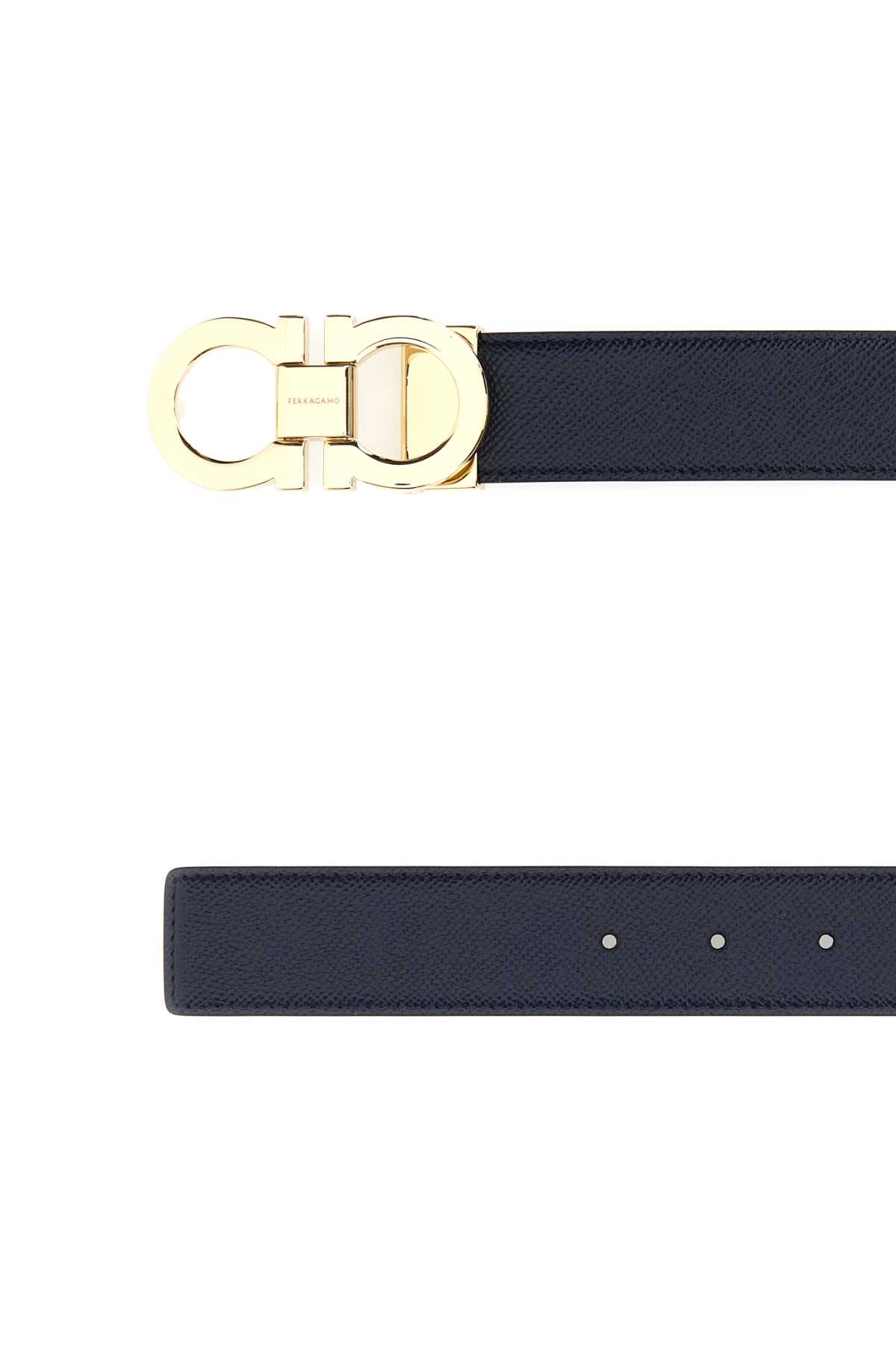 Ferragamo Reversible Leather Gancini Belt Gold-tone Buckle In Multi