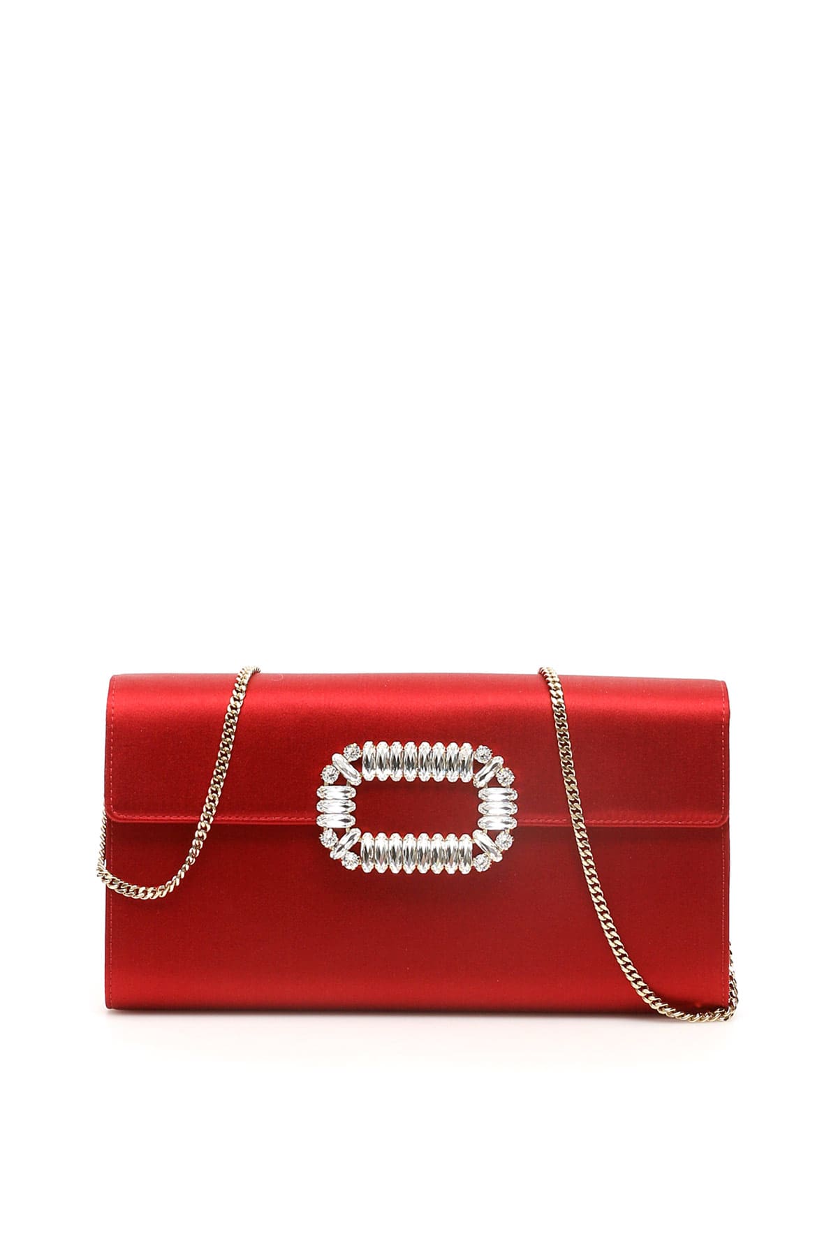 Roger Vivier Envelope Flap Sexy Choc Clutch In Ciliegia (red)