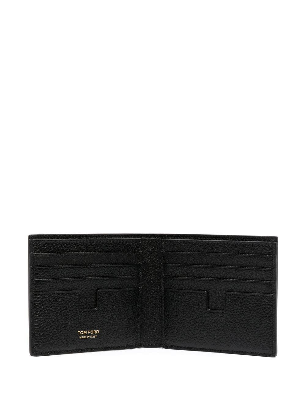 Shop Tom Ford Soft Grain Leather T Line Classic Bifold Wallet In Black