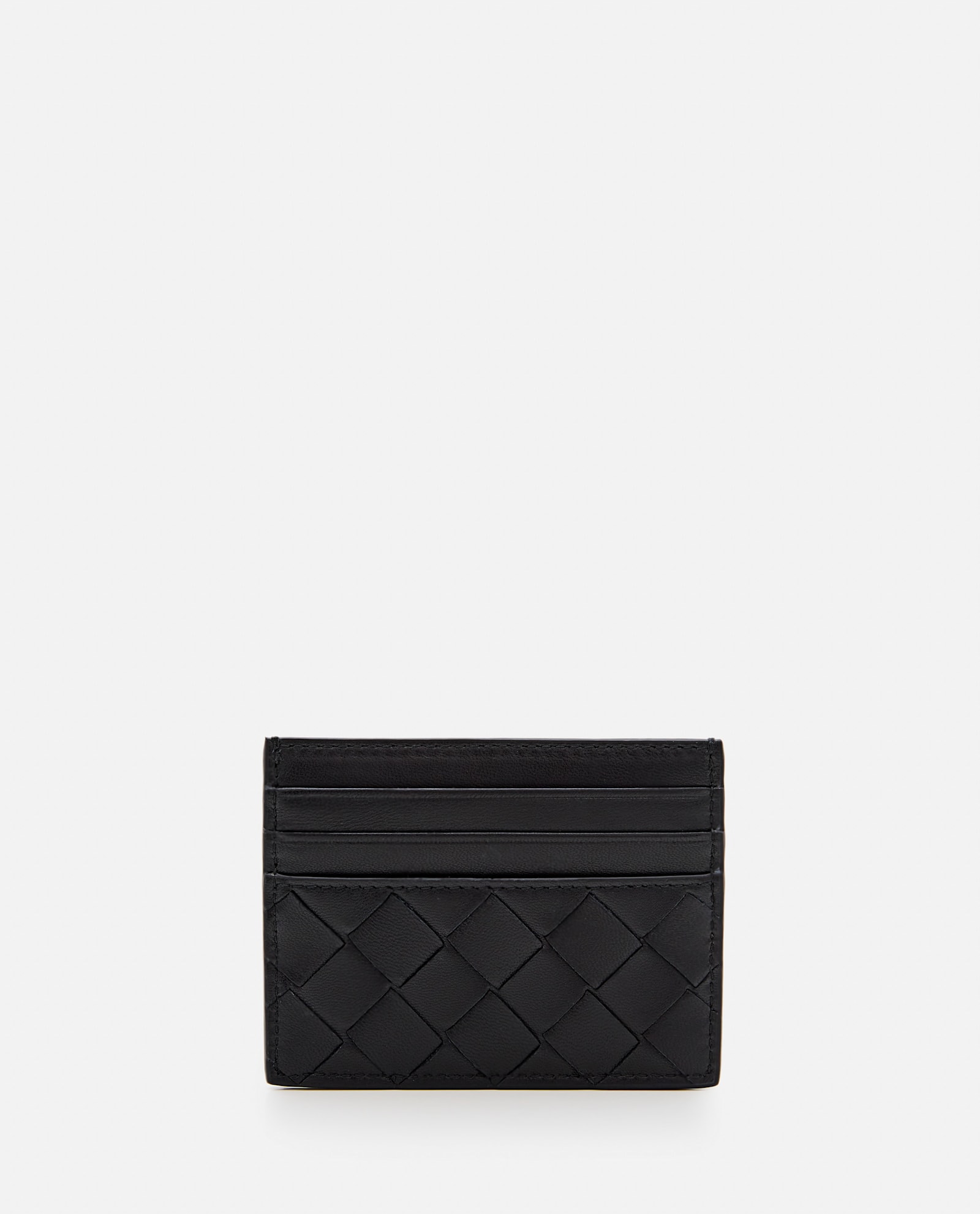 Shop Bottega Veneta Small Cardholder Intreccio In Black