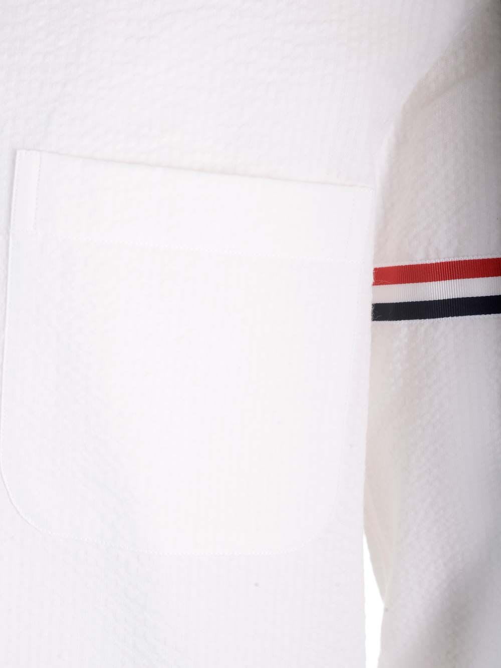 Shop Thom Browne White Shirt With Striped Bands