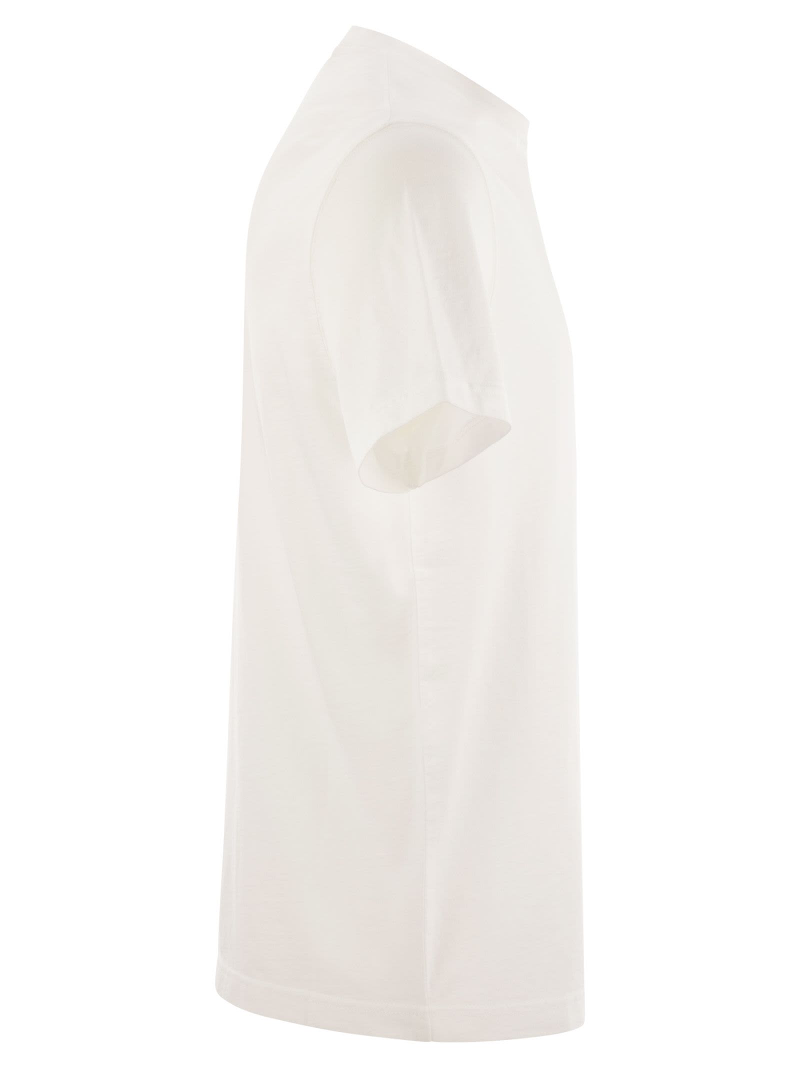 Mc2 Saint Barth Portofino T Shirt With Chest Embroidery In White
