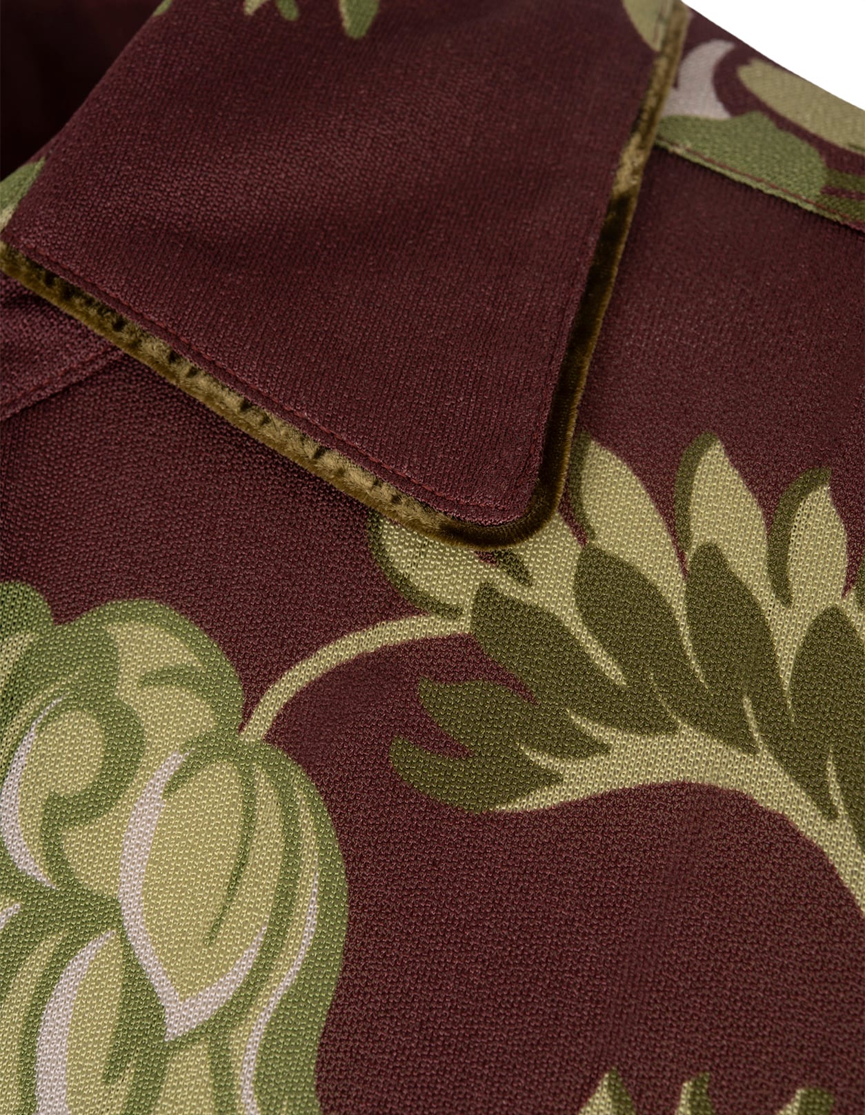 Shop Etro Burgundy Shirt With Floral Foliage Print