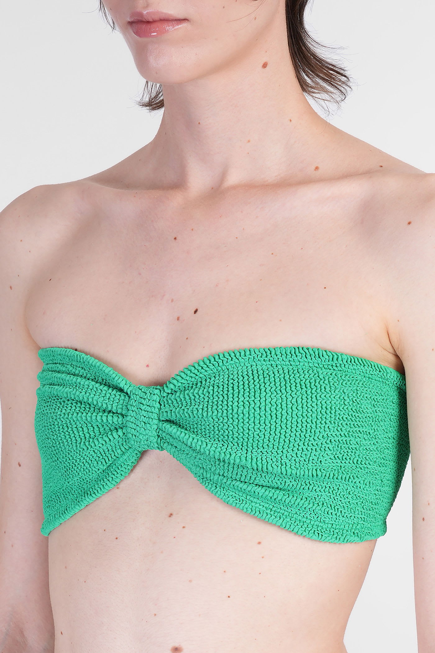 Shop Hunza G Jean Bikini Beachwear In Green Polyamide