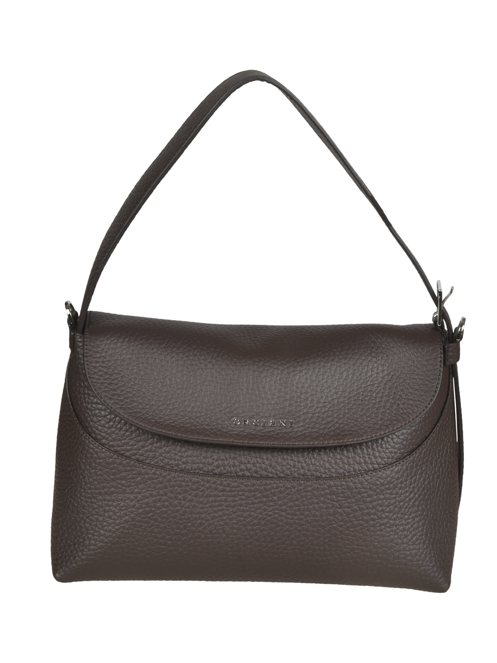 ORCIANI FLAP LOGO SHOULDER BAG 