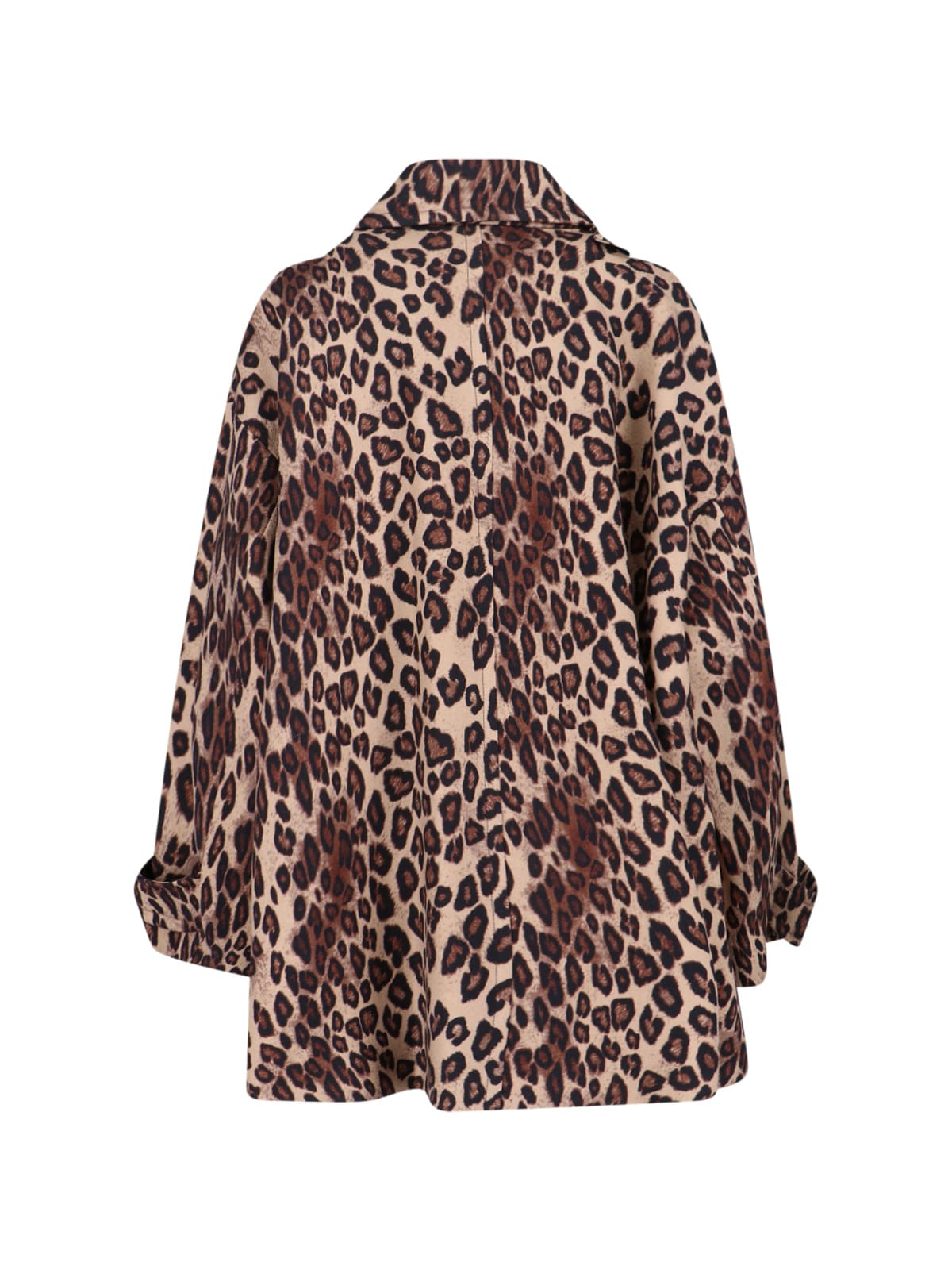 Alberto Biani Animal Print Double Breasted Jacket Wide Collar In Animal Print