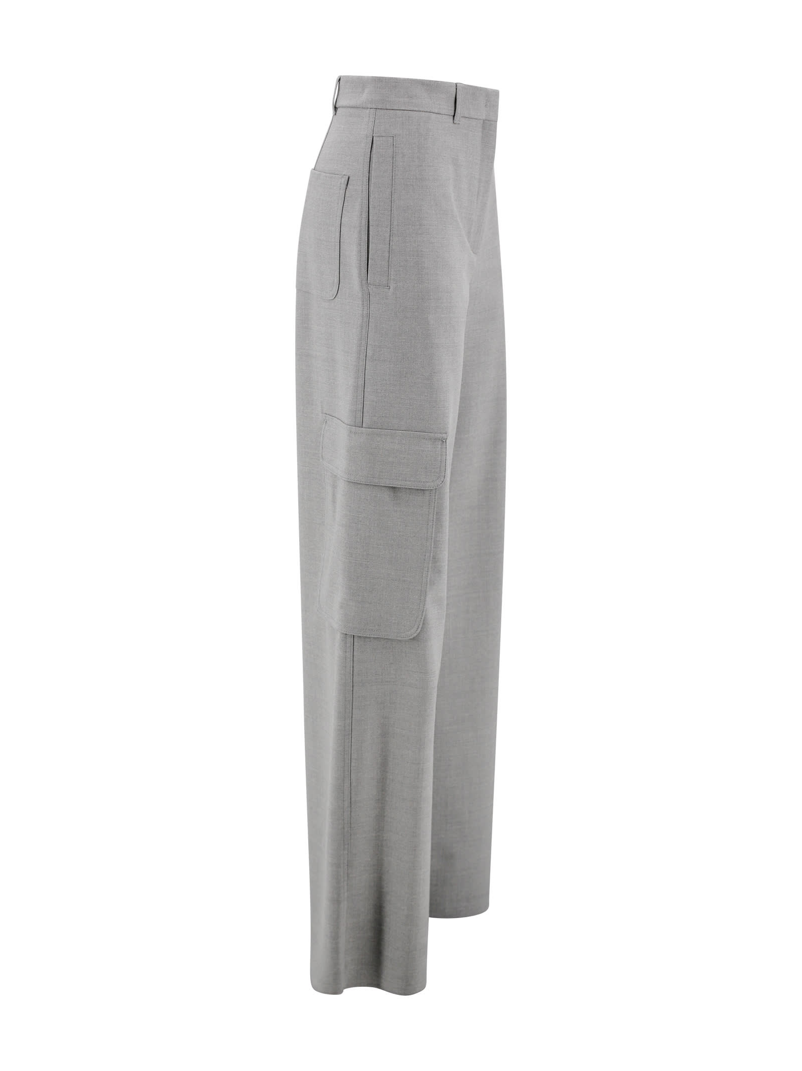 Shop Max Mara Wool Cargo Trousers