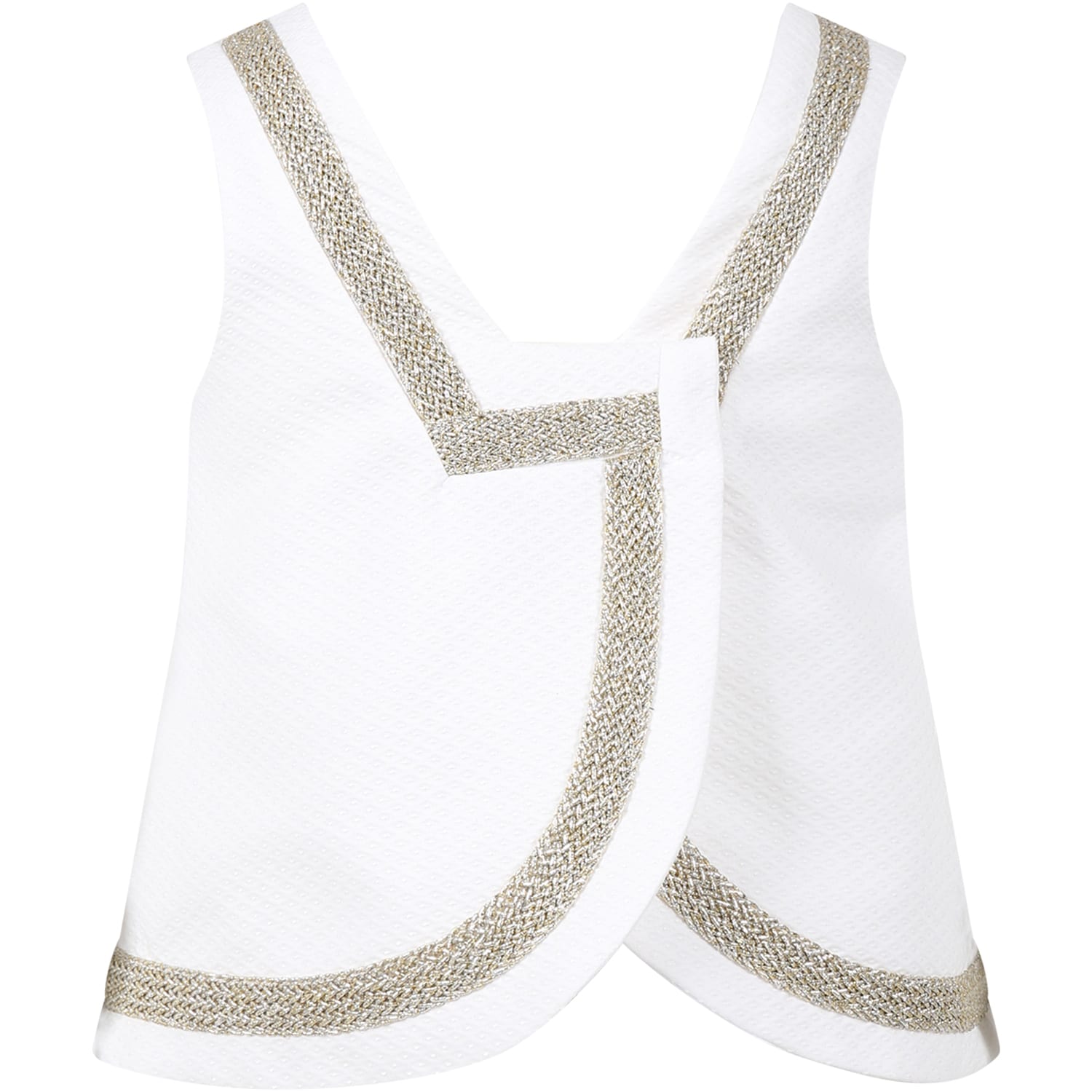 Shop Genny White Top For Girl With Lurex Detail