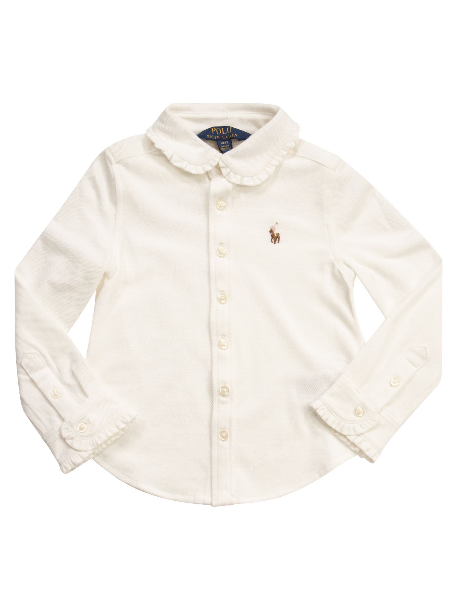 Polo Ralph Lauren Kids' Knitted Oxford Shirt In White