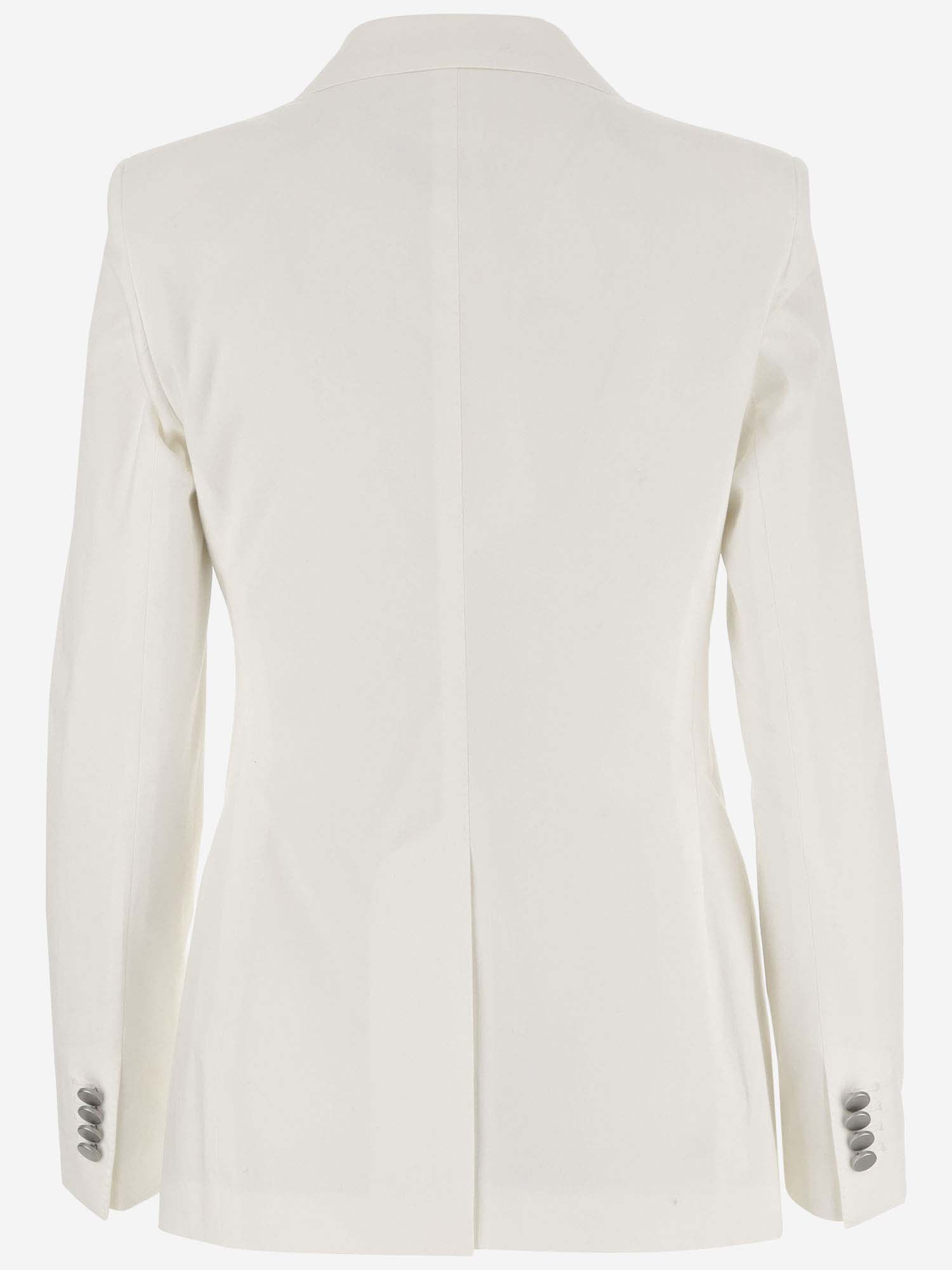 Shop Tagliatore Single-breasted Cotton Blend Jacket In White