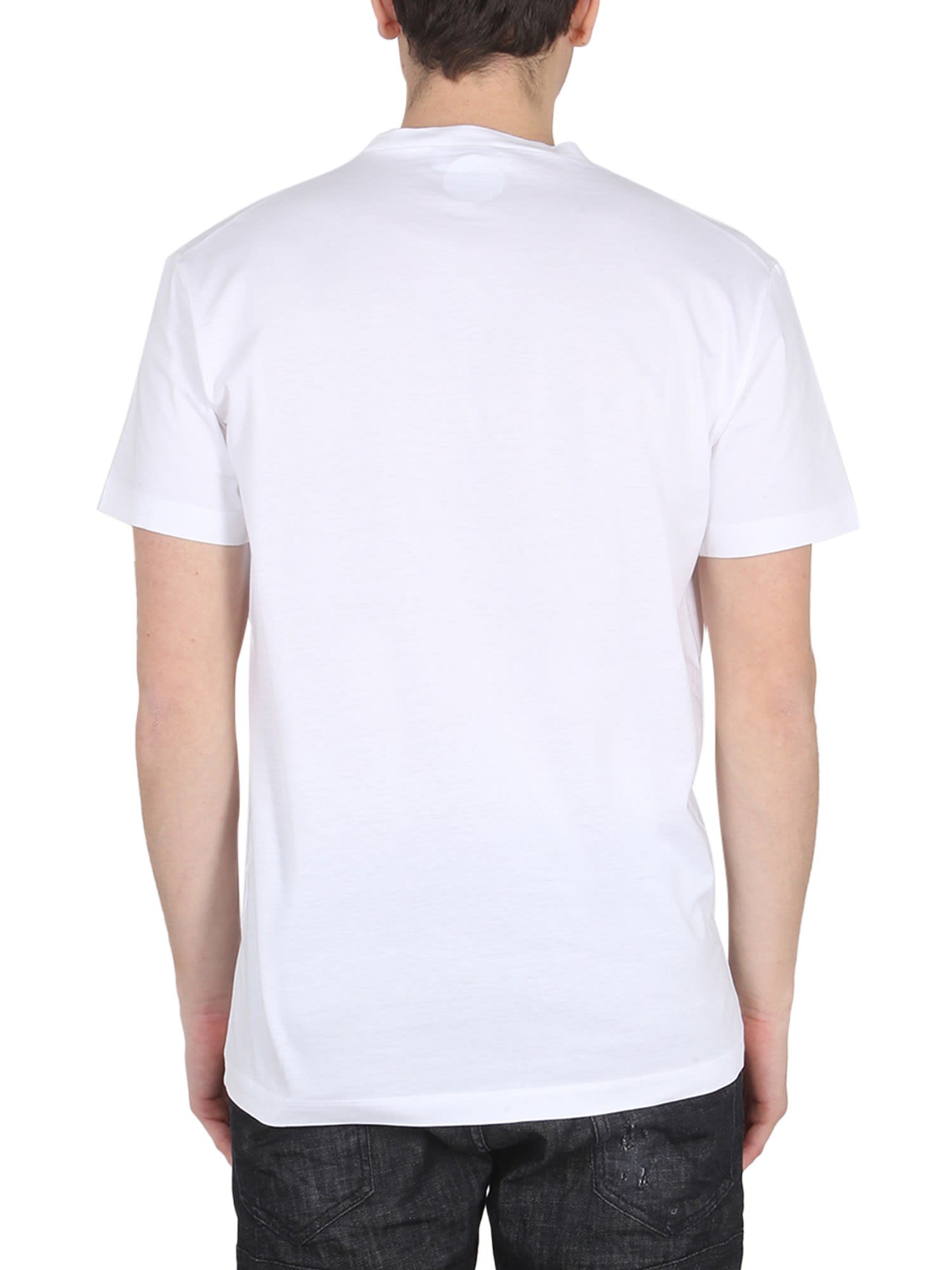 Shop Dsquared2 Logo Print T-shirt In Bianco/nero