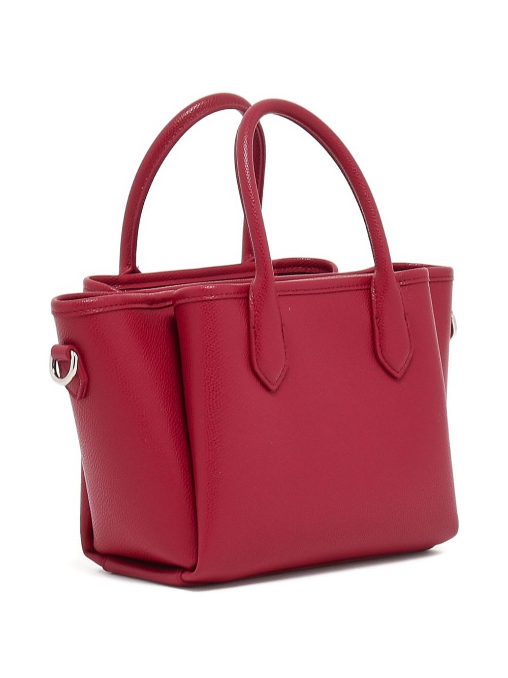 Emporio Armani Top-handle Leather Satchel In Burgundy