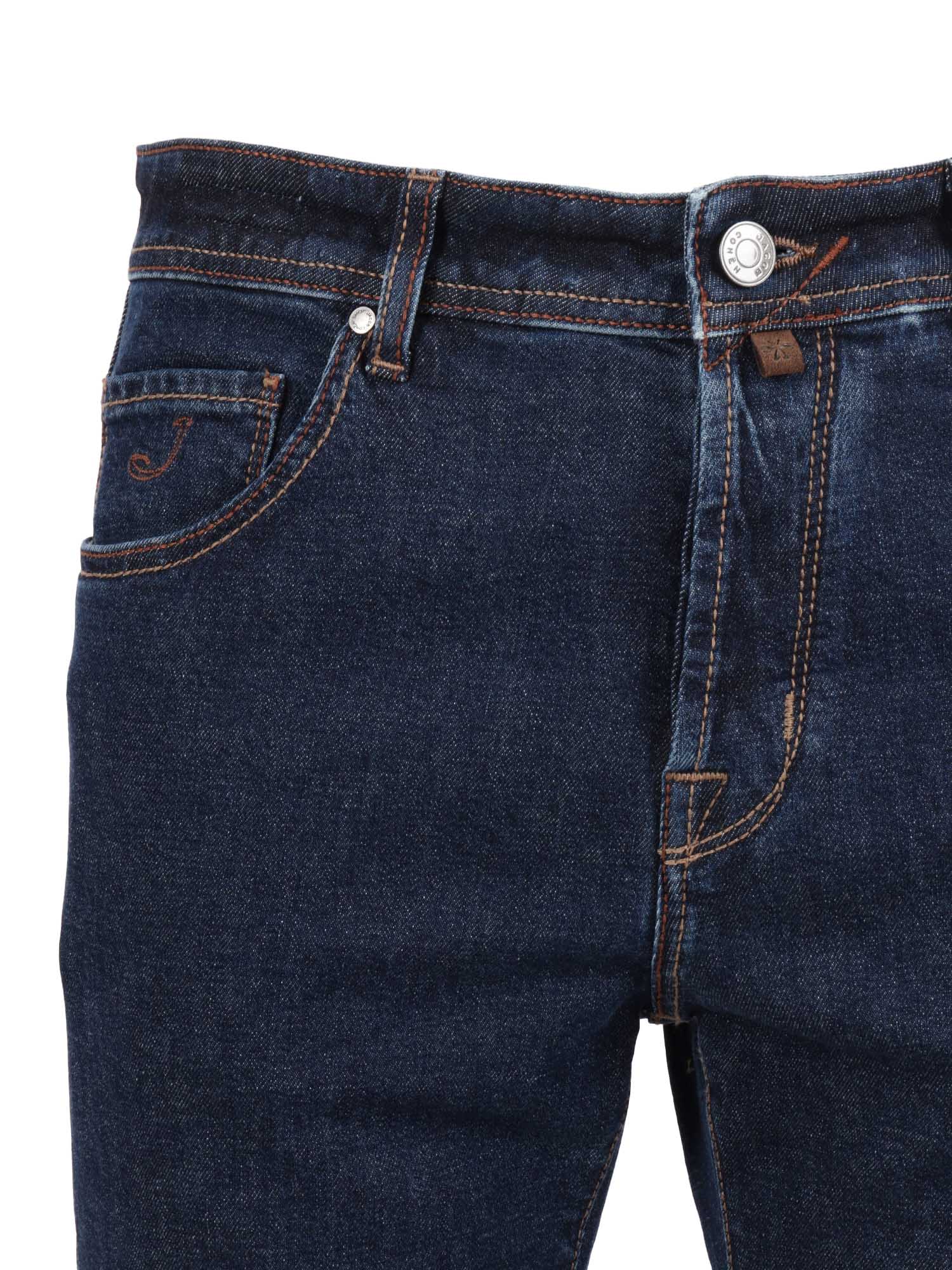 Jacob Cohen Cropped Slim Fit Scott 5 Pockets Pants In Blue