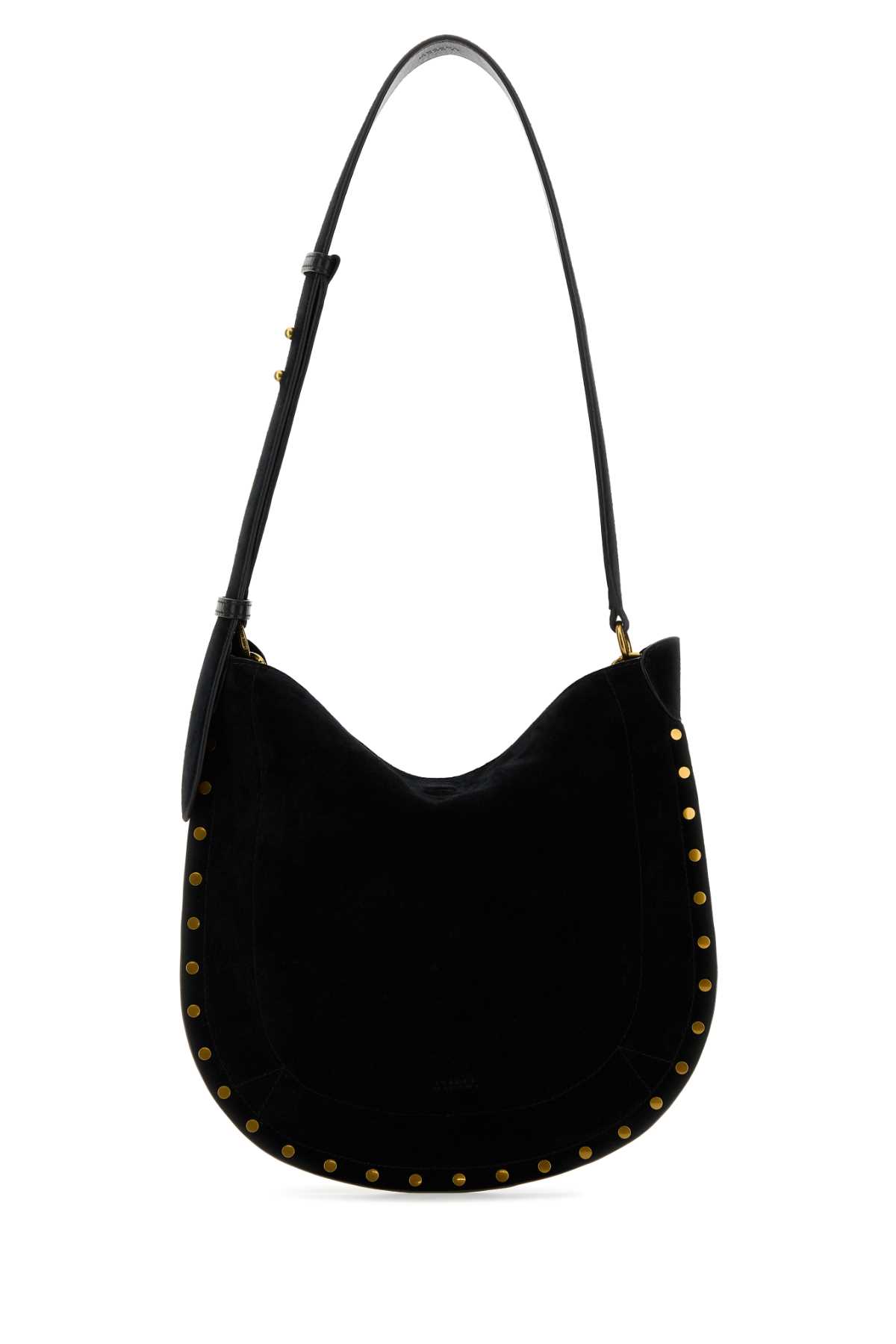 Shop Isabel Marant Black Suede Oskan Soft Shoulder Bag In Nero