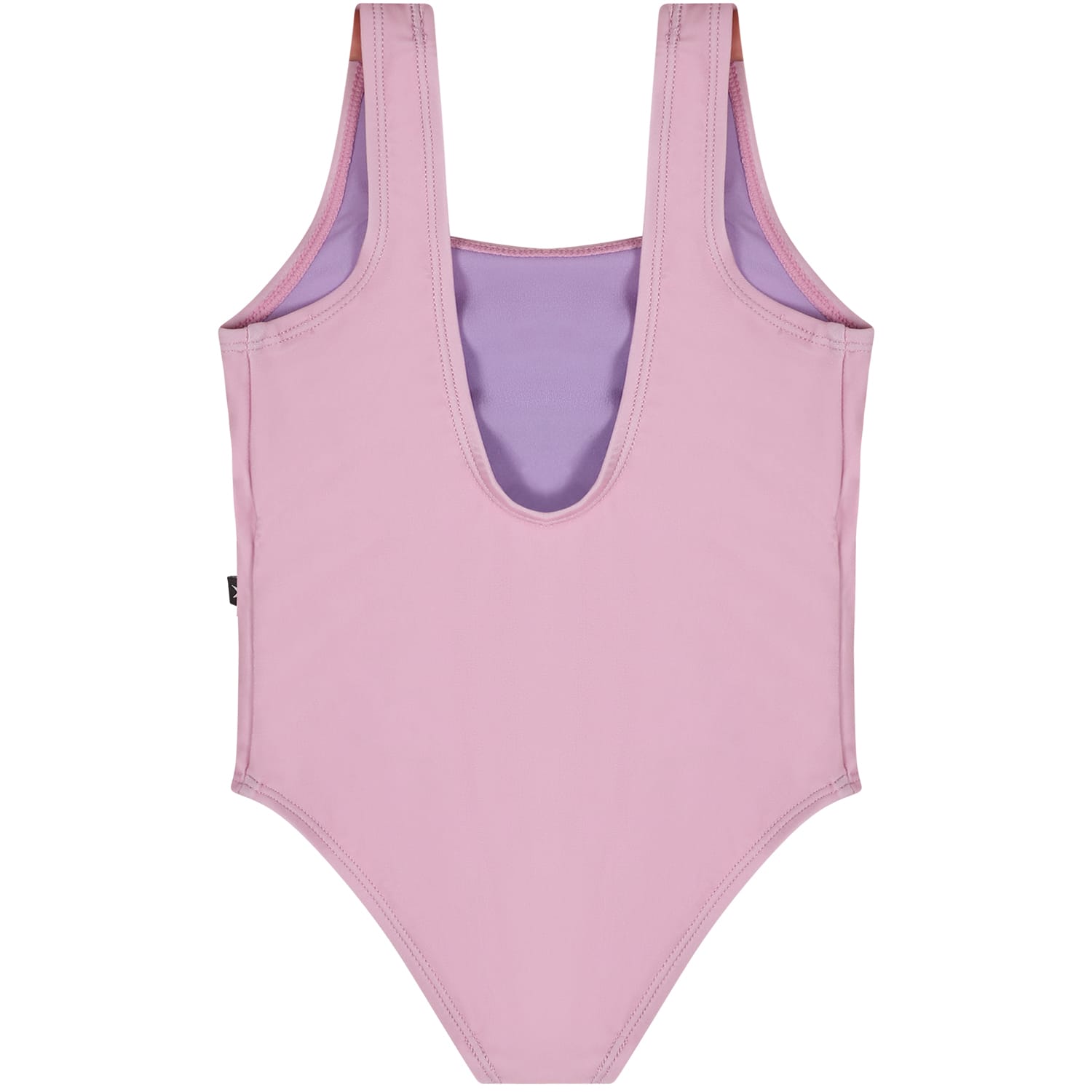 Shop Molo Pink Swimsuit For Baby Girl With Smiley