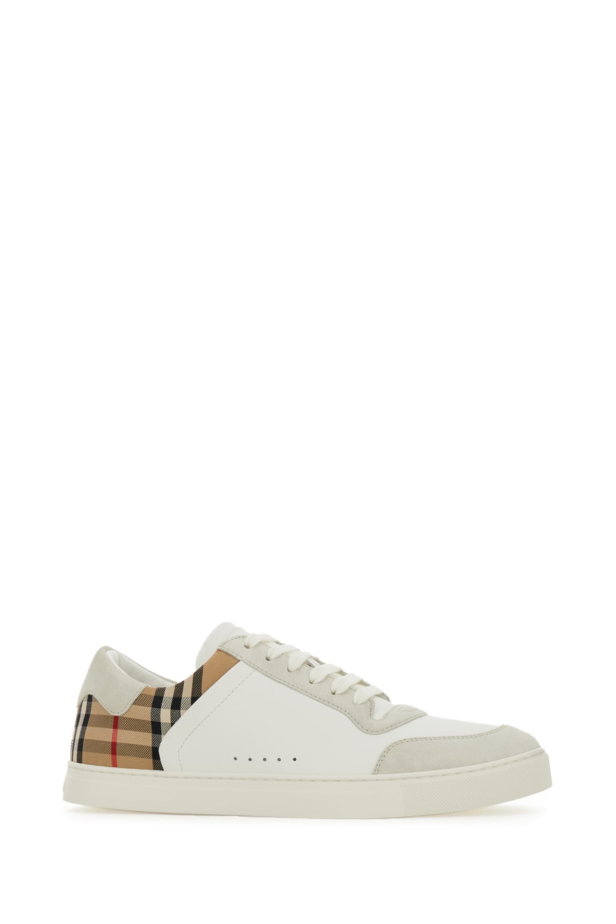 Shop Burberry Multicolor Suede And Leather Sneakers In Archivebeigeipchk