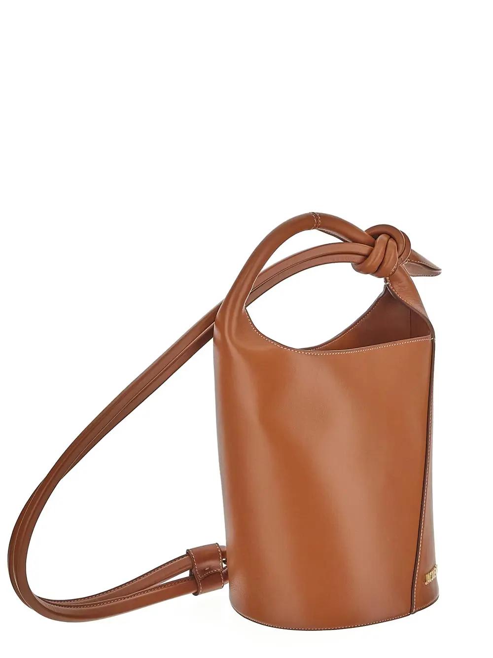 Shop Jacquemus Le Petit Tourni Bucket Bag In Light Brown