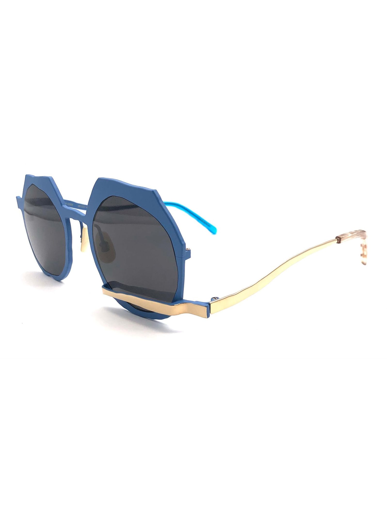 Masahiro Maruyama Mm/0089 No. 4 Sunglasses In Light Blue_gold