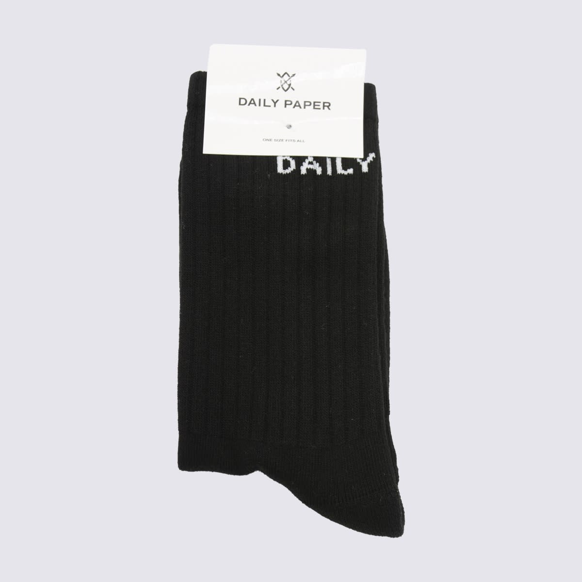 Shop Daily Paper Black And White Cotton Blend Socks