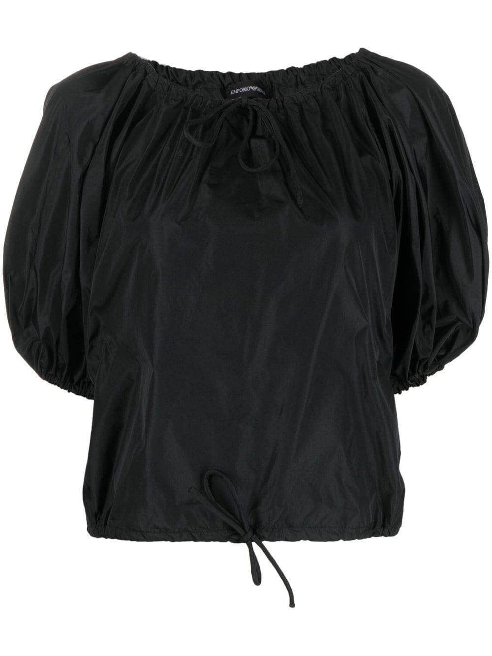 Emporio Armani Woman Top Black Size 10 Polyester In Black