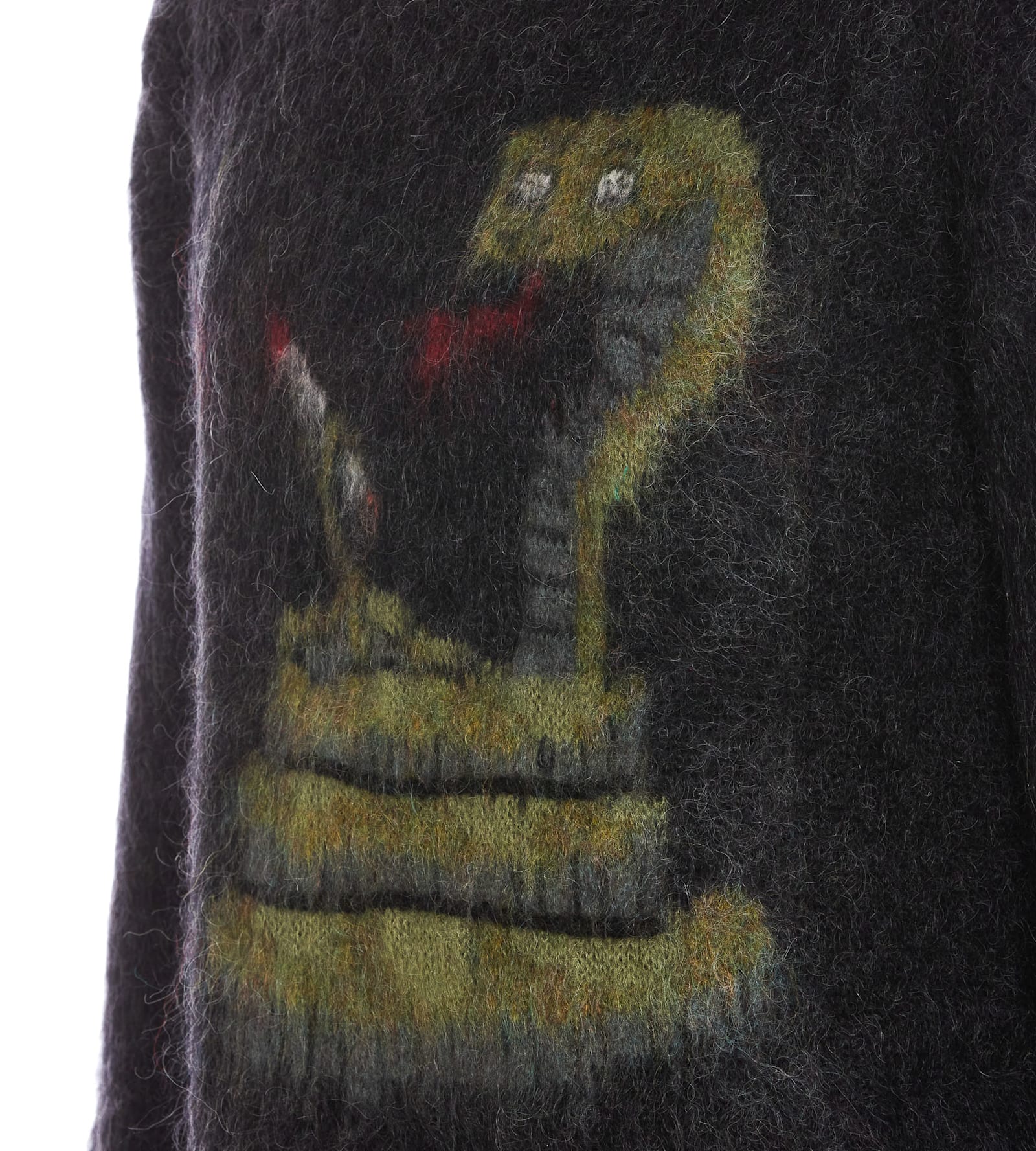 Magliano Embroidered Graphic Knitted Sweater Long Sleeves In Black