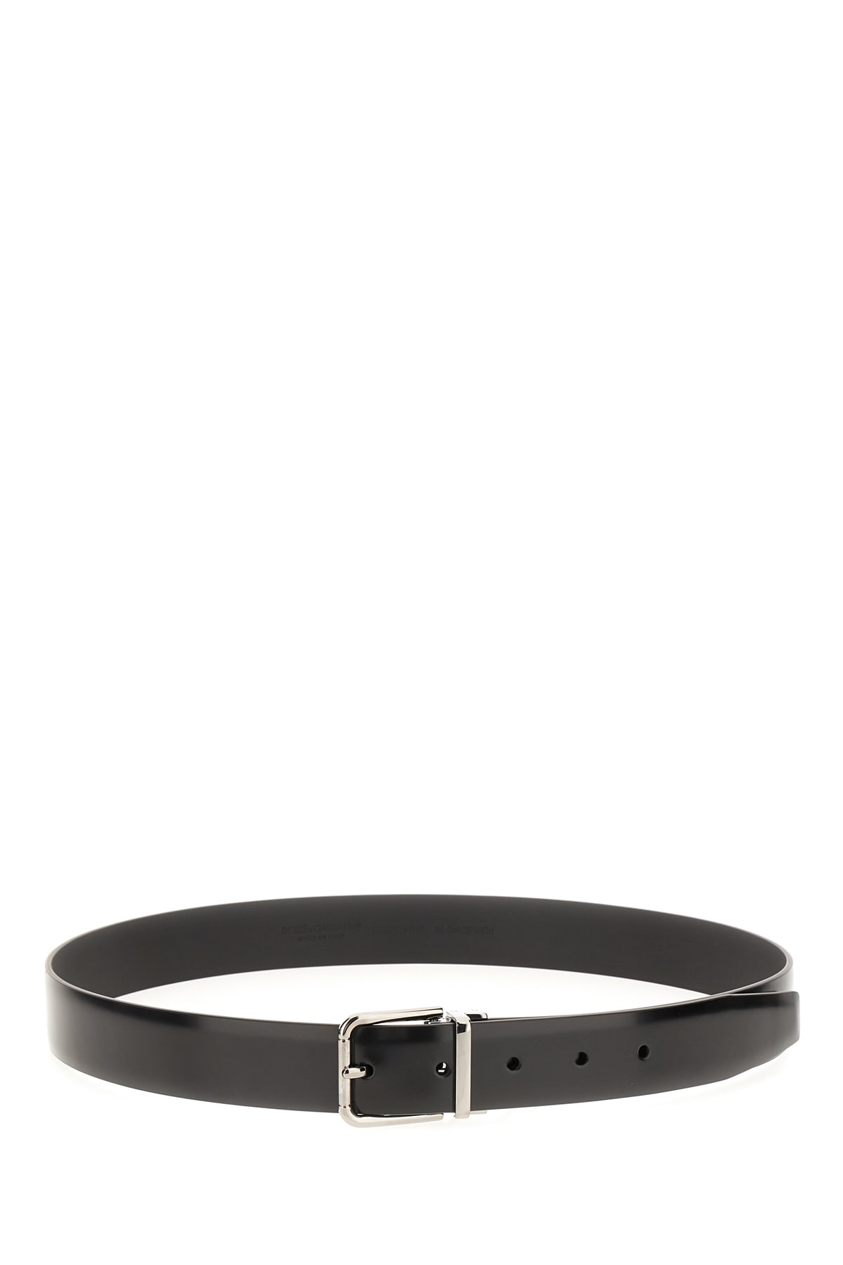 Dolce & Gabbana Black Leather Reversible Belt In 80999