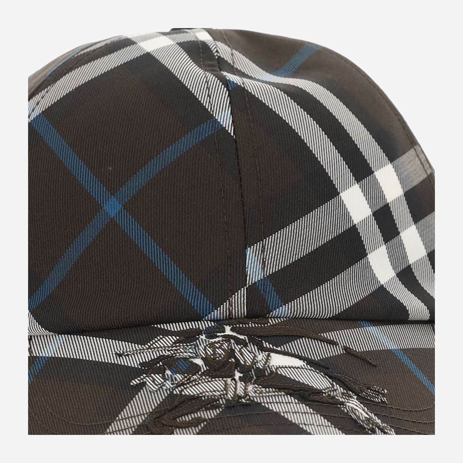 Shop Burberry Baseball Cap With Check Pattern In Red