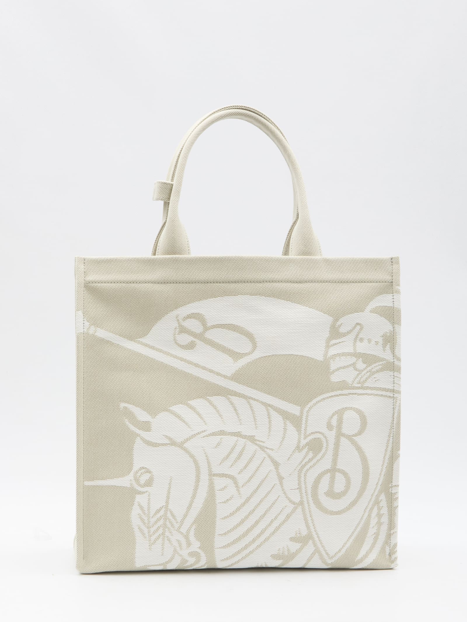 Shop Burberry Tote Bag With Ekd In Grey