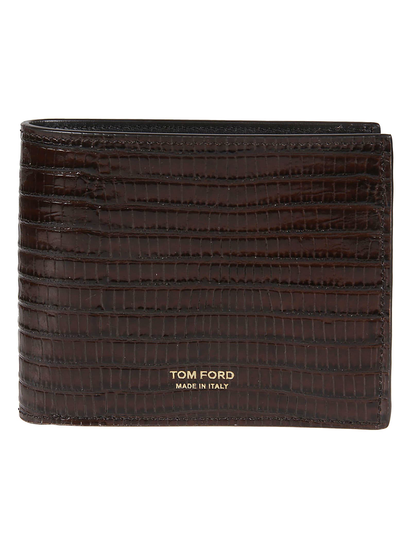 Tom Ford Printed Alligator Classic Bifold Wallet In Chicolate Brown