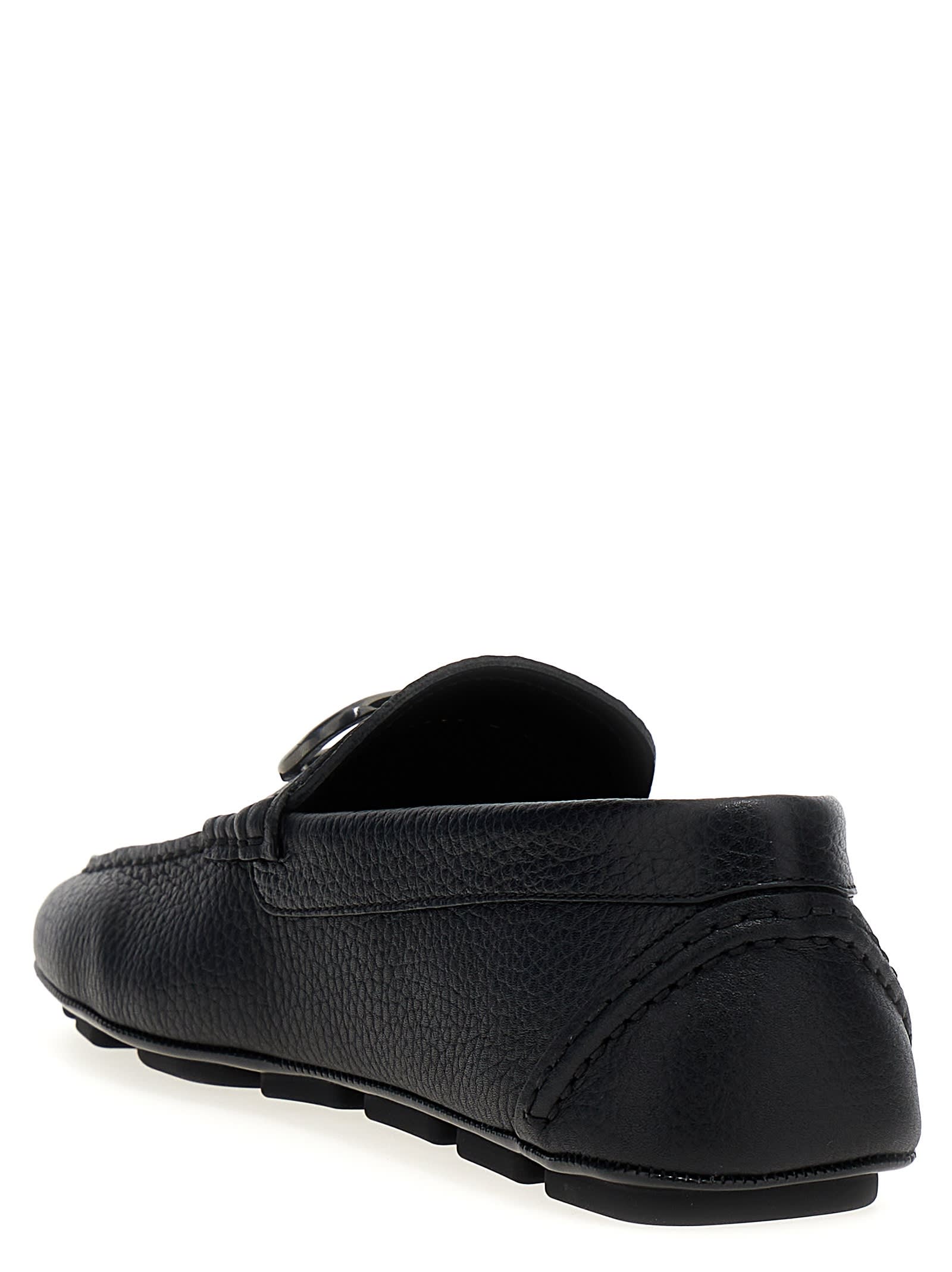 Shop Valentino Vlogo Signature Loafers In Black