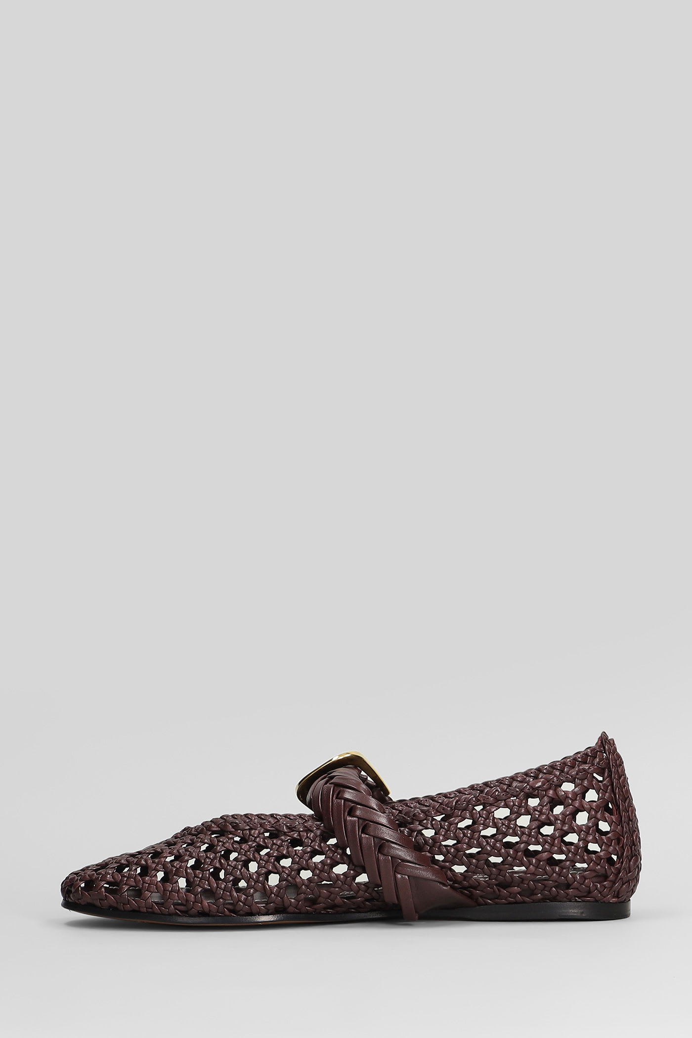 Zimmermann Helix Ballet Flats In Bordeaux Leather In Burgundy