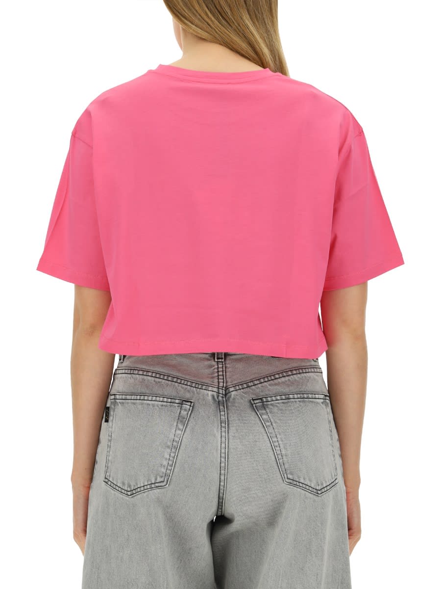 Shop Balmain T-shirt With Logo In Fuchsia