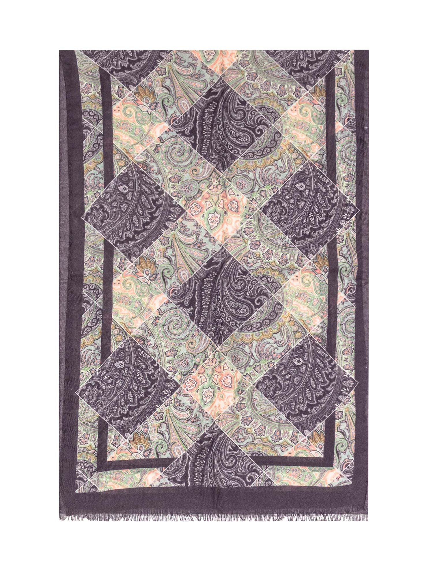 Shop Etro Tosca Scarf In Print On White Base