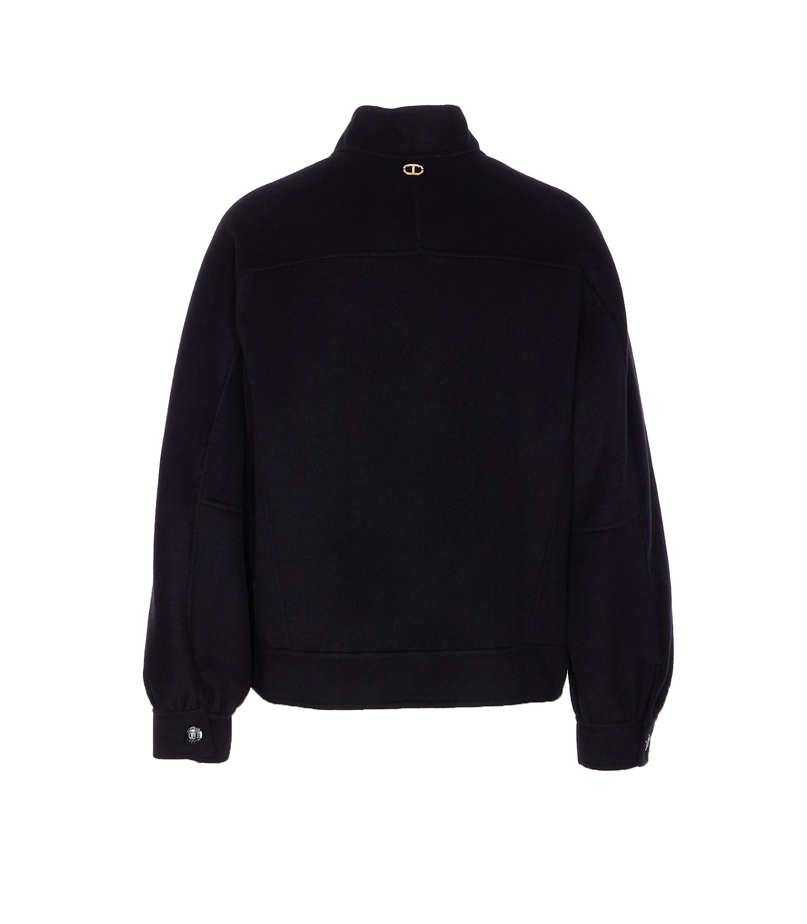 Twinset Twin-set Classic Black Jacket With High Collar In Black