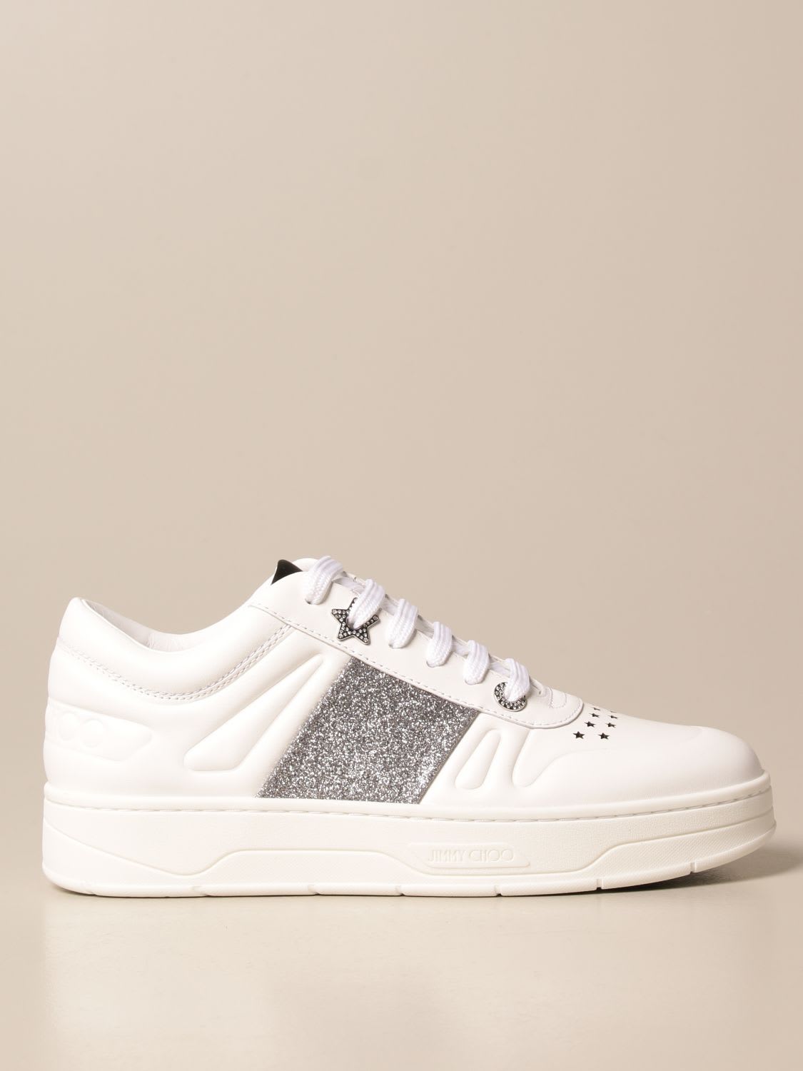 Buy Jimmy Choo Sneakers Hawaii Jimmy Choo Sneakers In Real Leather online, shop Jimmy Choo shoes with free shipping