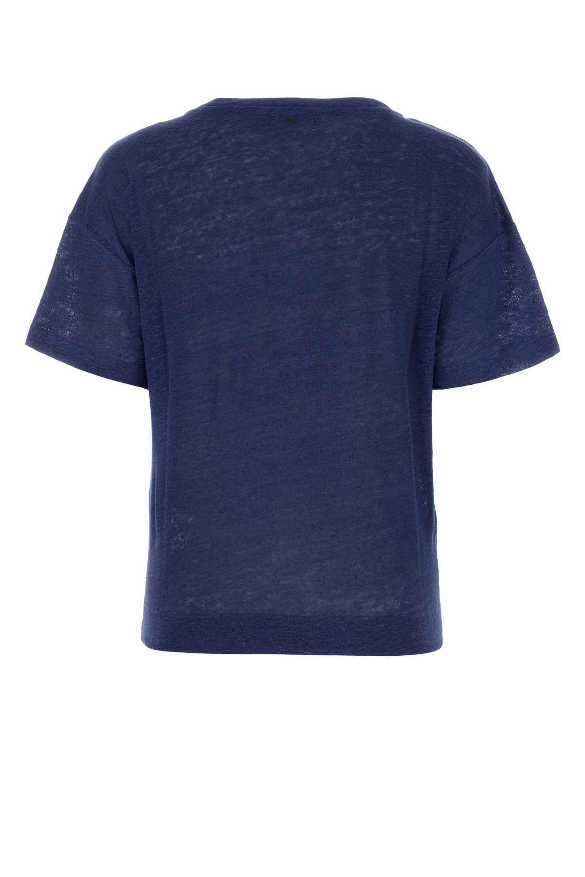 Shop Weekend Max Mara Blue Linen Falla T-shirt In 008