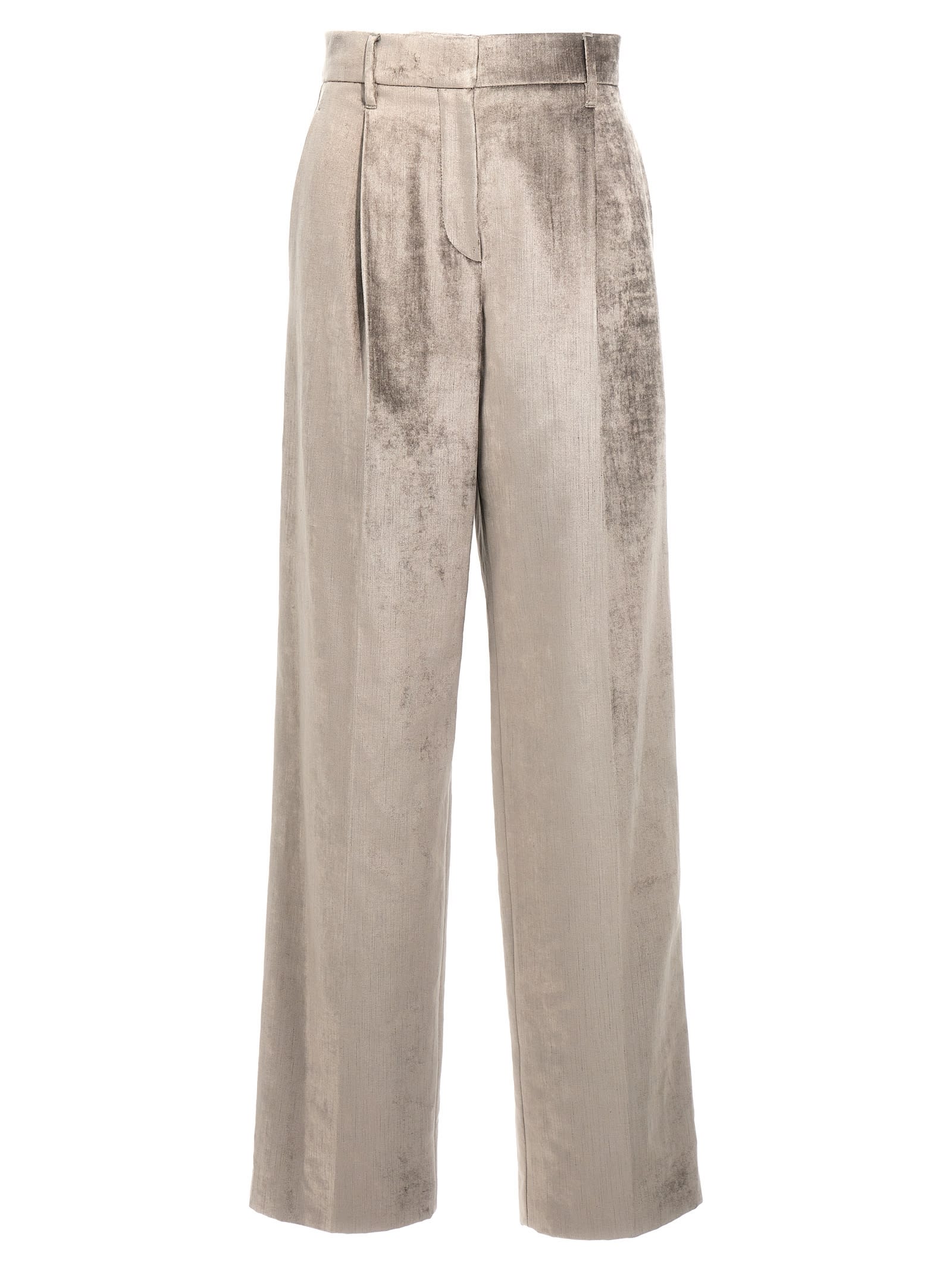 Shop Brunello Cucinelli Chenille Pants In Gray