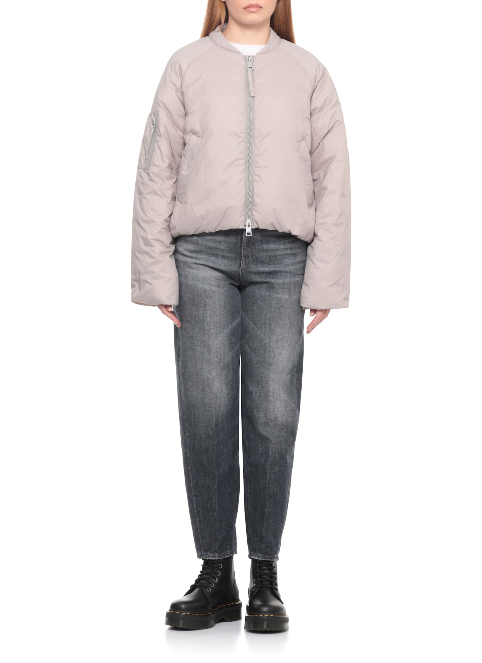 Canada Goose Zip-up Puffer Jacket In Gray