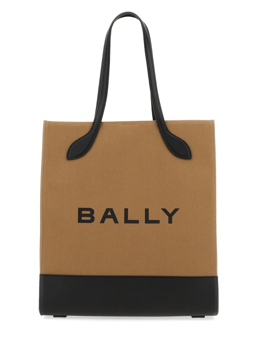 Shop Bally Tote Bag Bar Keep On In Beige