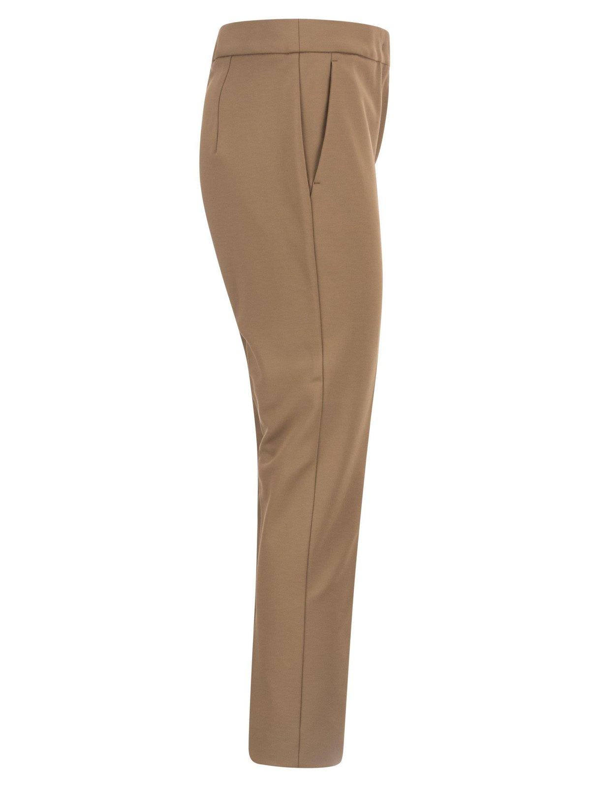 Shop Max Mara Slim Cut Straight Leg Trousers In Cammello