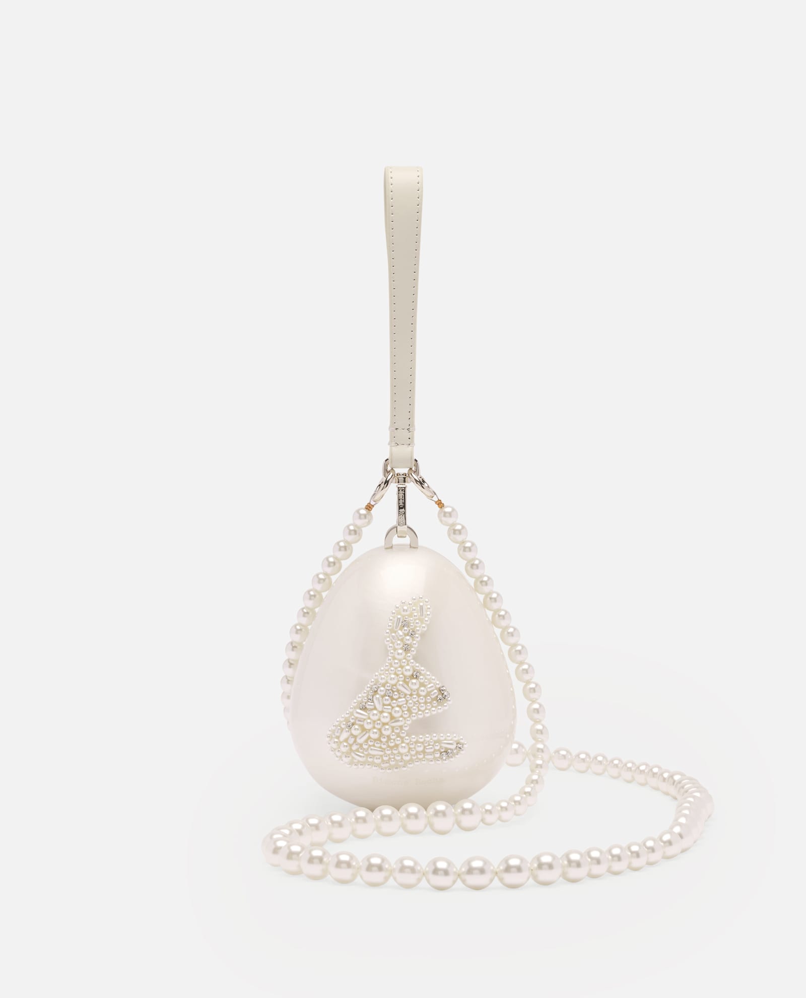 Micro Egg Bag W/ Pearl Crossbody W/ Chain