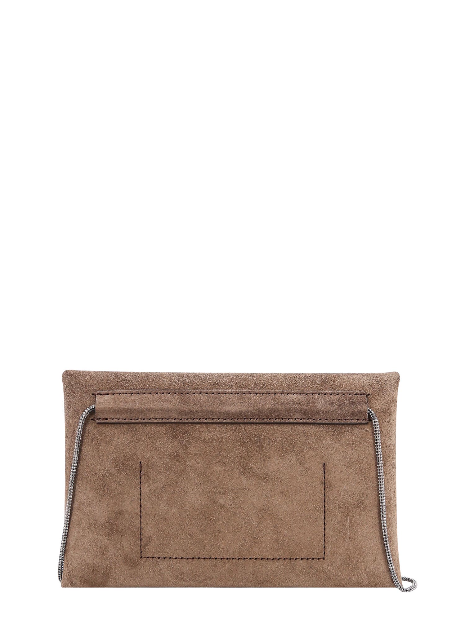 Shop Brunello Cucinelli Envelope Shoulder Bag In Beige